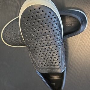 Ecco Women's Black Perforated Slip-Ons Size 9 (Jennifer #7)